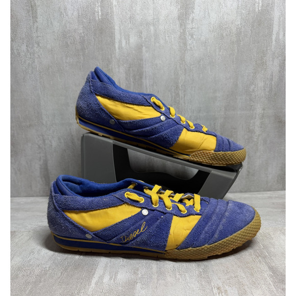 Vintage Diesel Shoes Womens Size 9.5 Blue Yellow Live Rush Suede Leather - Picture 4 of 9